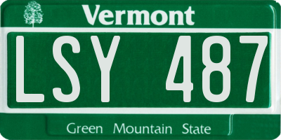 VT license plate LSY487