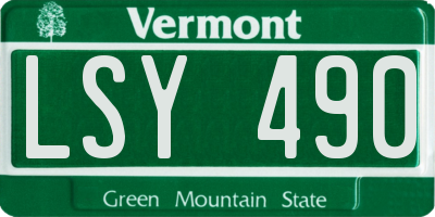 VT license plate LSY490