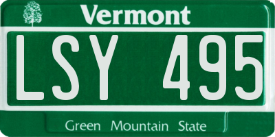VT license plate LSY495