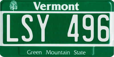VT license plate LSY496