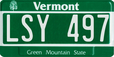 VT license plate LSY497