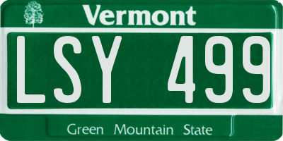 VT license plate LSY499