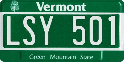VT license plate LSY501