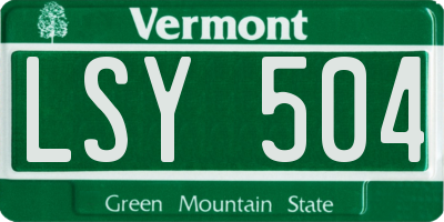 VT license plate LSY504