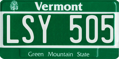 VT license plate LSY505