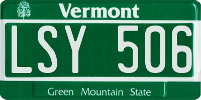 VT license plate LSY506