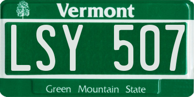 VT license plate LSY507