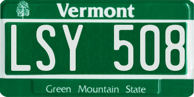 VT license plate LSY508