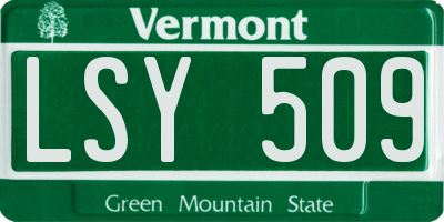 VT license plate LSY509