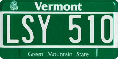 VT license plate LSY510