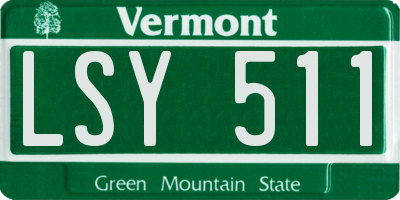 VT license plate LSY511