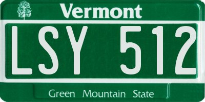 VT license plate LSY512