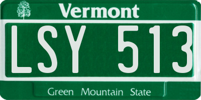 VT license plate LSY513