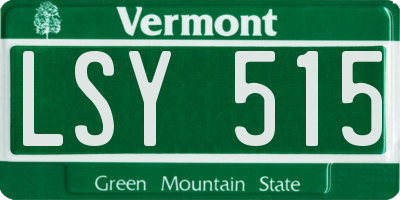 VT license plate LSY515