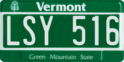 VT license plate LSY516