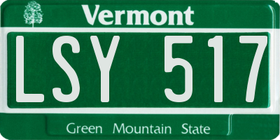VT license plate LSY517