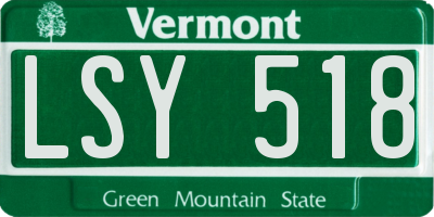 VT license plate LSY518