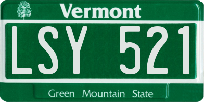 VT license plate LSY521