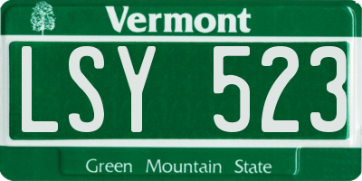 VT license plate LSY523