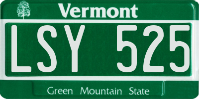 VT license plate LSY525