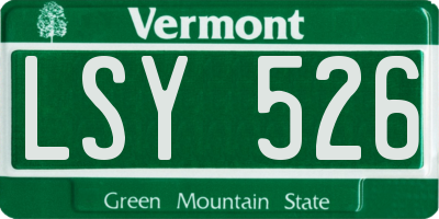 VT license plate LSY526