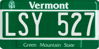 VT license plate LSY527