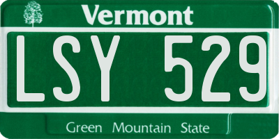 VT license plate LSY529