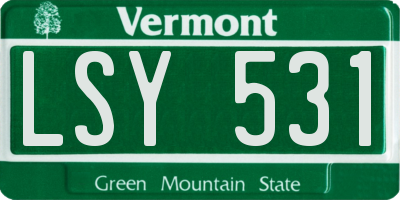 VT license plate LSY531