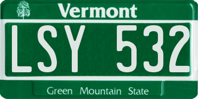 VT license plate LSY532