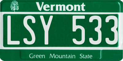VT license plate LSY533