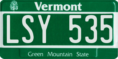 VT license plate LSY535