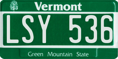 VT license plate LSY536