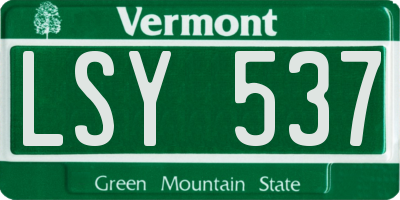 VT license plate LSY537