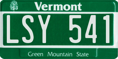 VT license plate LSY541