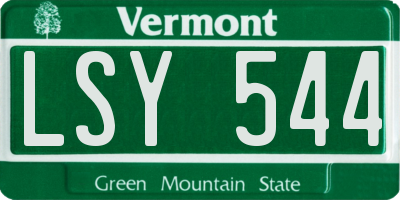 VT license plate LSY544
