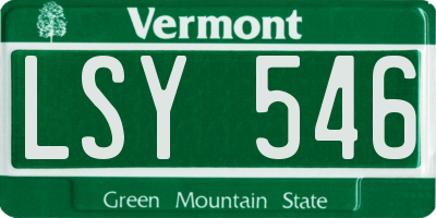 VT license plate LSY546