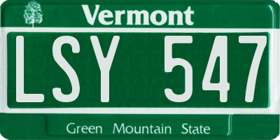 VT license plate LSY547