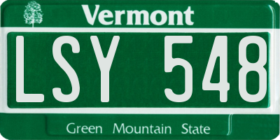 VT license plate LSY548