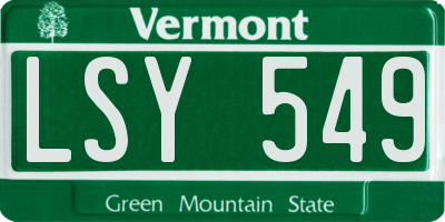 VT license plate LSY549
