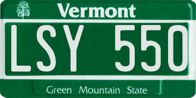 VT license plate LSY550