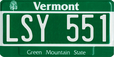 VT license plate LSY551