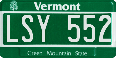 VT license plate LSY552