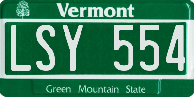 VT license plate LSY554