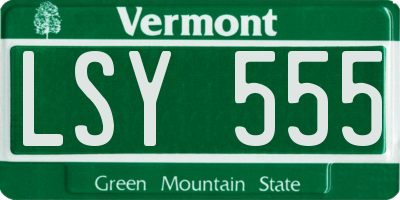 VT license plate LSY555