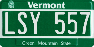 VT license plate LSY557