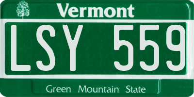 VT license plate LSY559