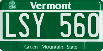 VT license plate LSY560