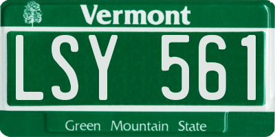 VT license plate LSY561