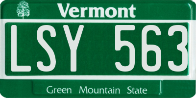 VT license plate LSY563