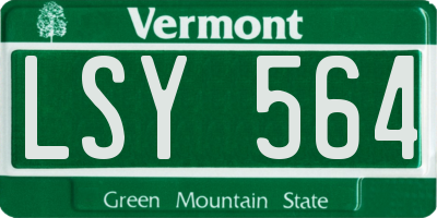 VT license plate LSY564